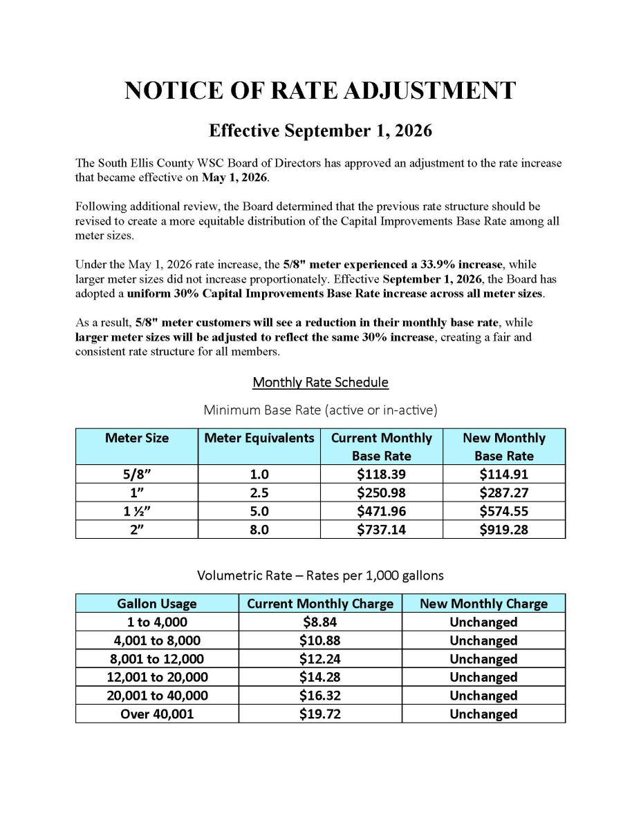 09/2026 Rate Adjustment
